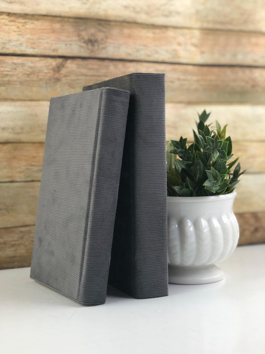 Gray Corduroy Covered Books