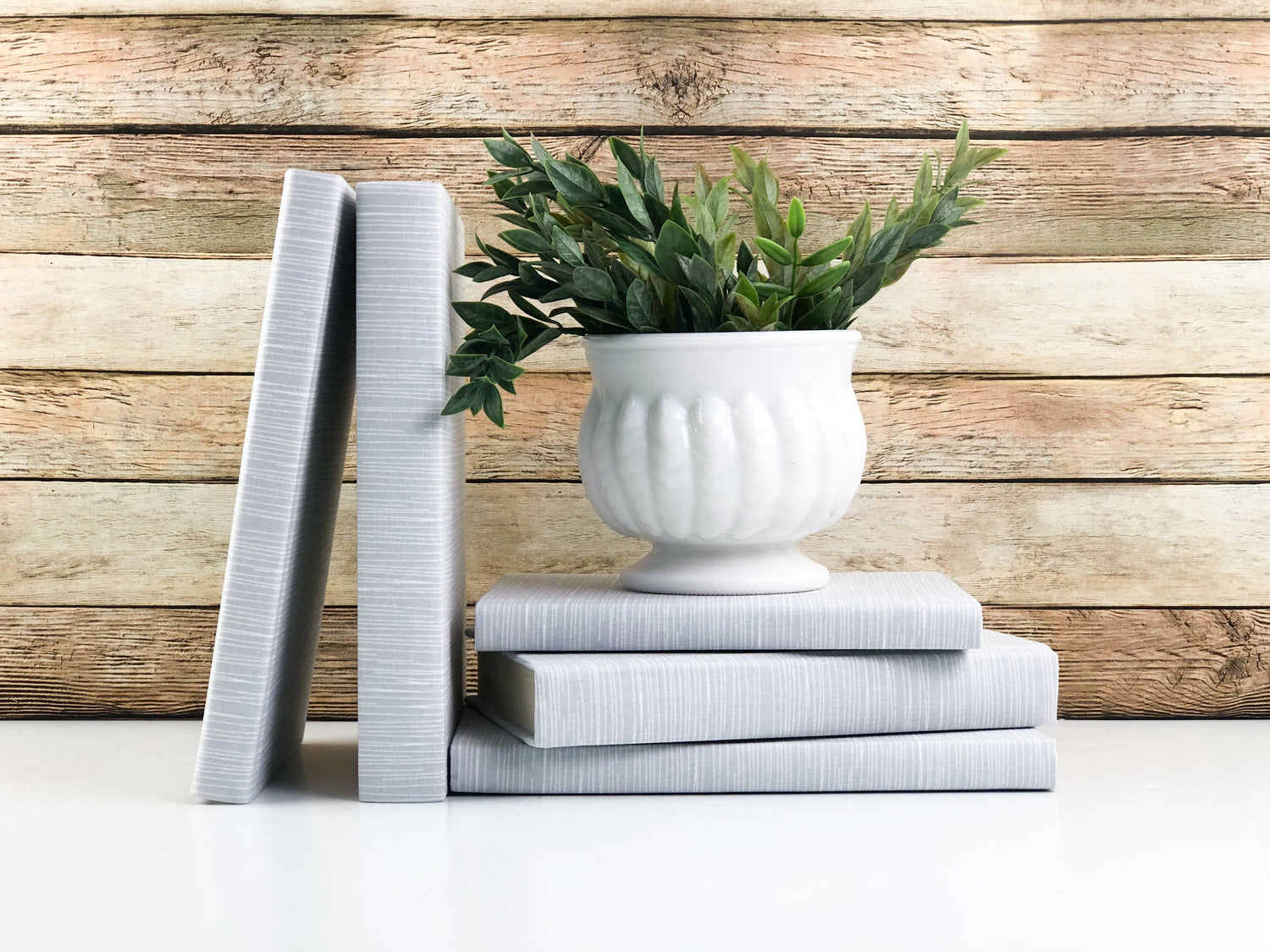 Gray Fabric Covered Books