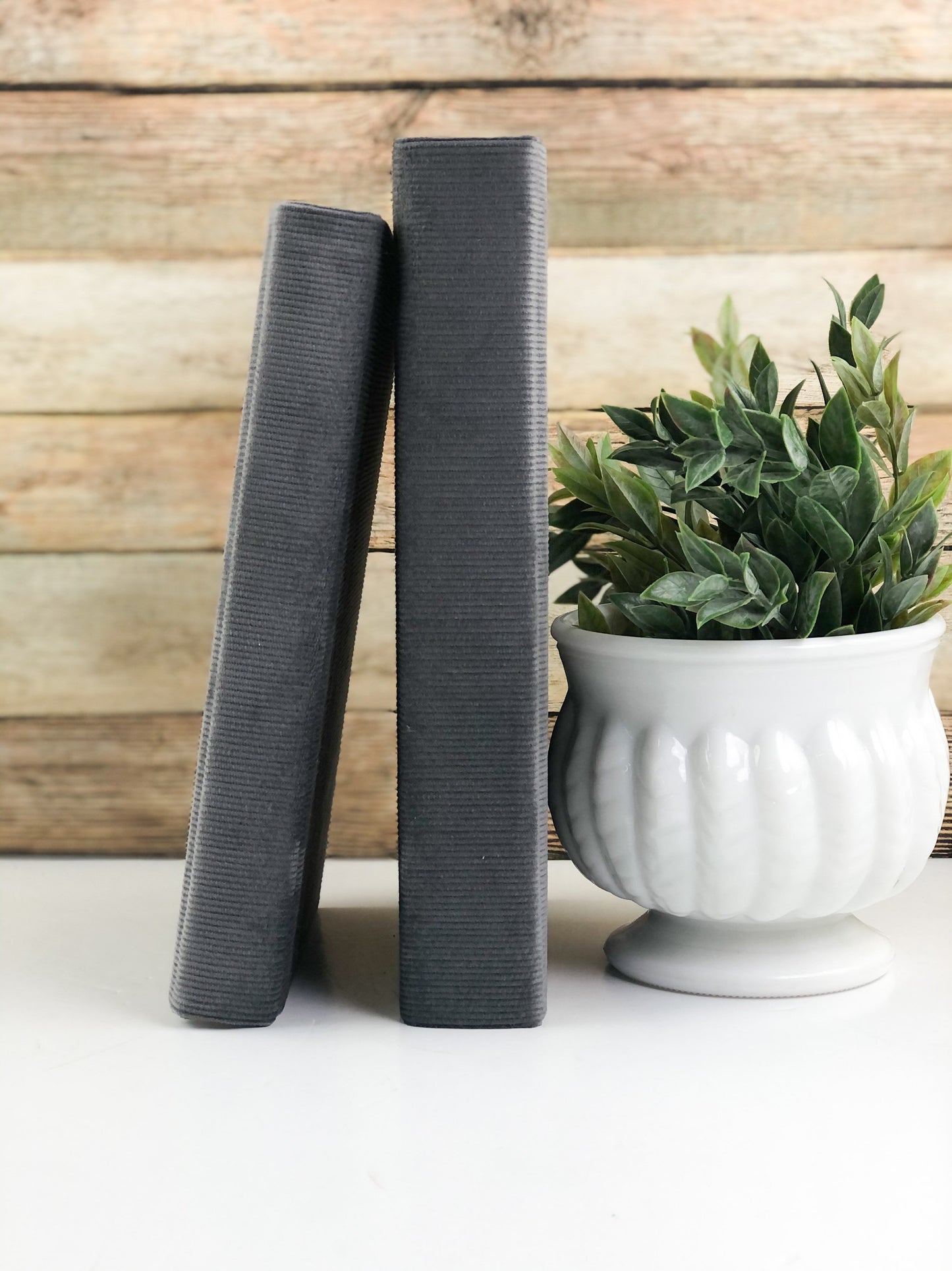 Gray Corduroy Covered Books