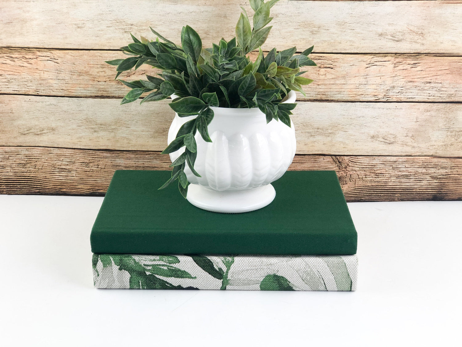 Green Shelf Decor / Decorative Book Set