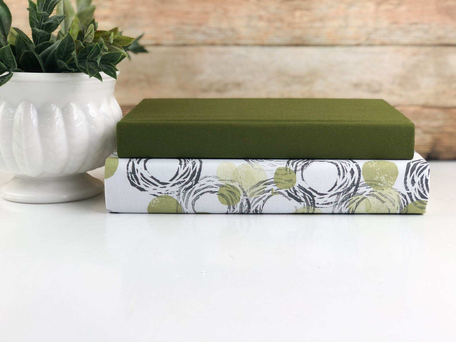Green Fabric Covered Books