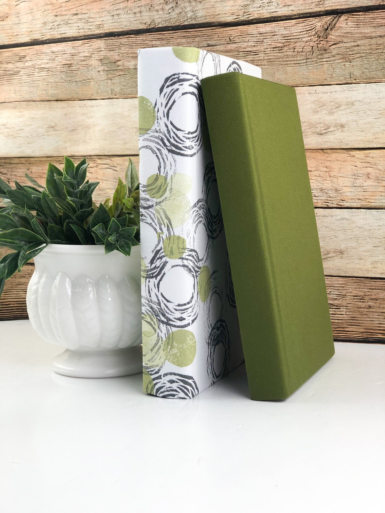 Green Fabric Covered Books