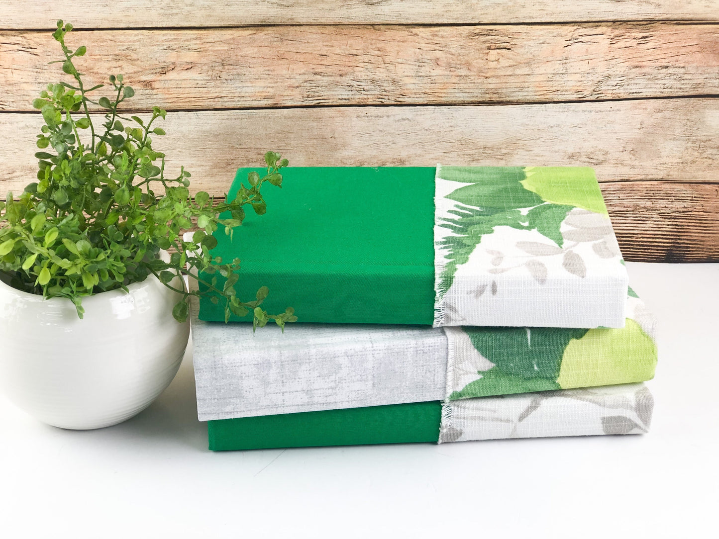 Green Fabric Covered Books