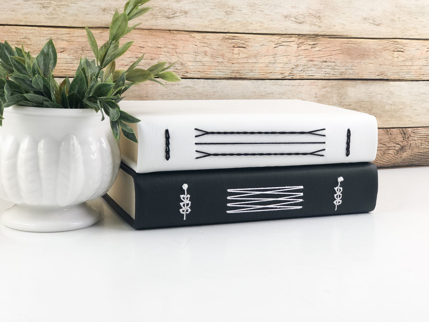 Modern Home Decor / Black and White / Embroidered Book Set