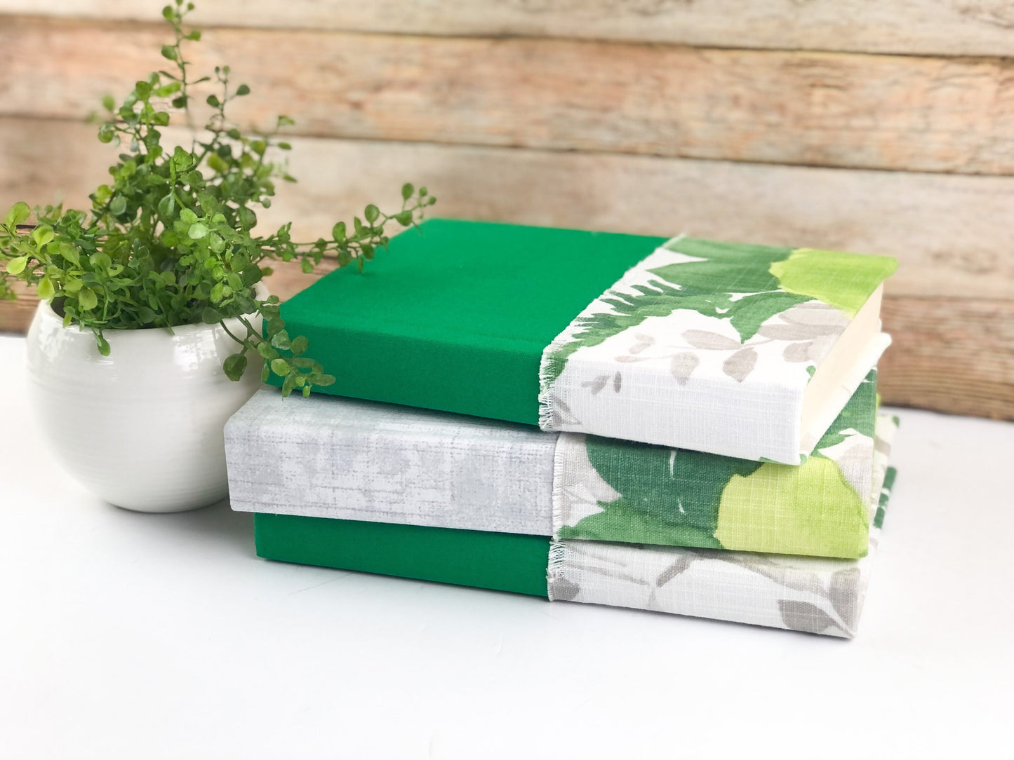 Green Fabric Covered Books