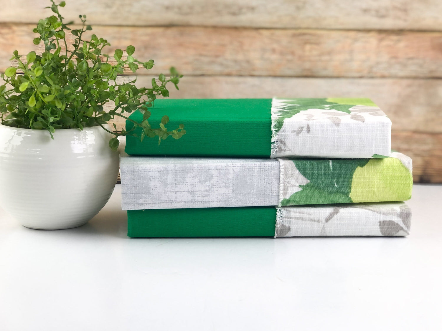 Green Fabric Covered Books
