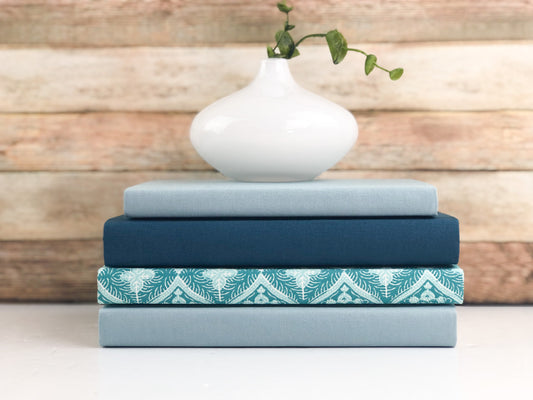 Teal Decorative Books for Shelf Decor