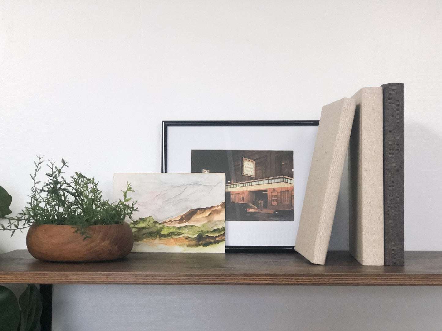 Home Decor / Shelf Decor Set / Landscape Painting / Decorative Books