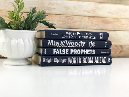 Navy Blue Books for Shelf Decor