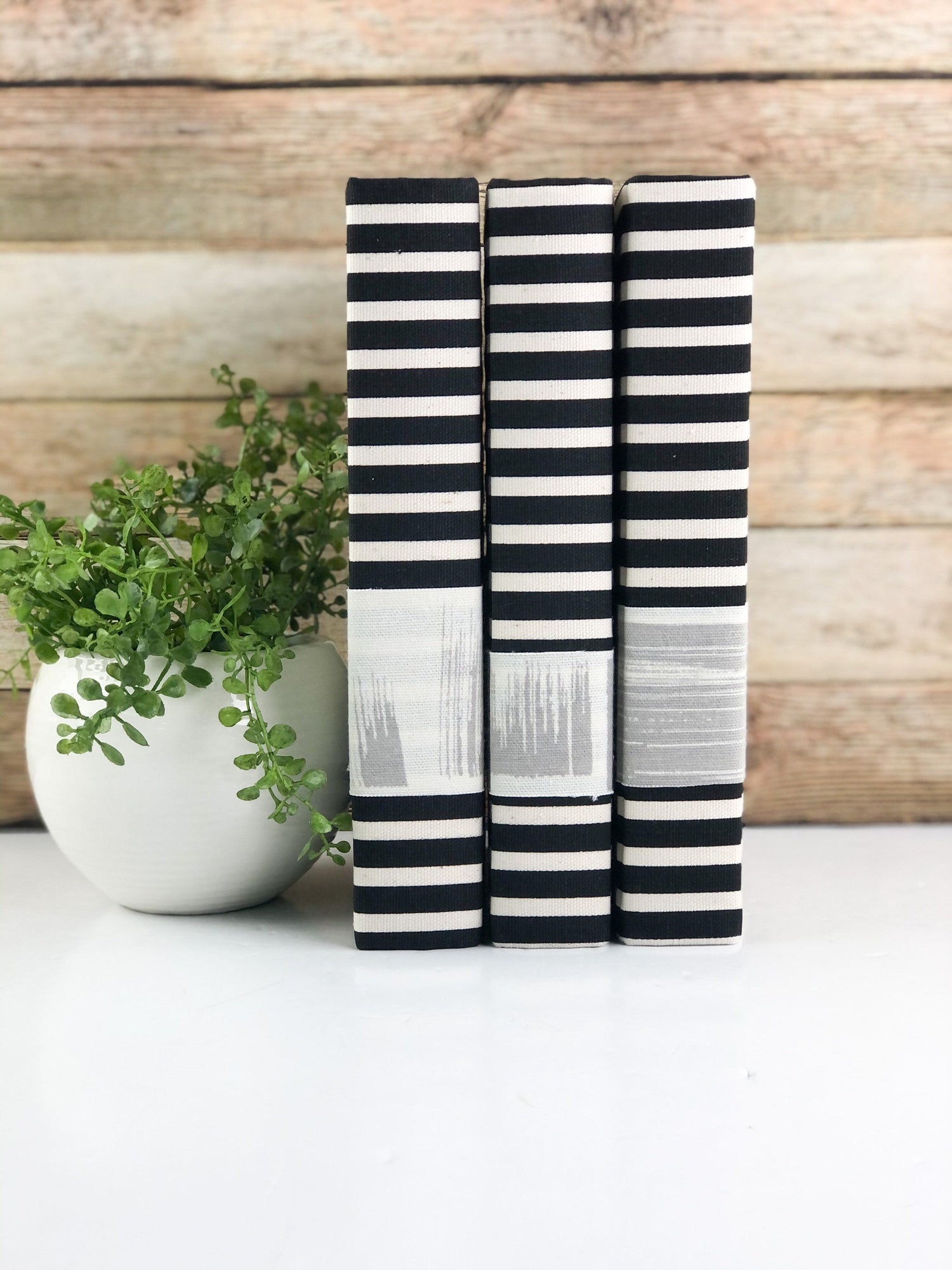 Fabric Decorative Books / Black and White