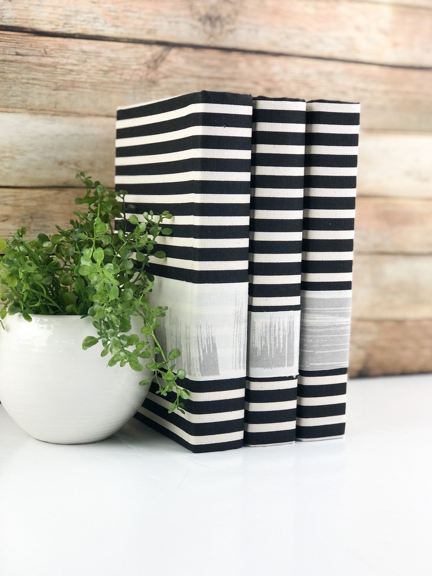 Fabric Decorative Books / Black and White