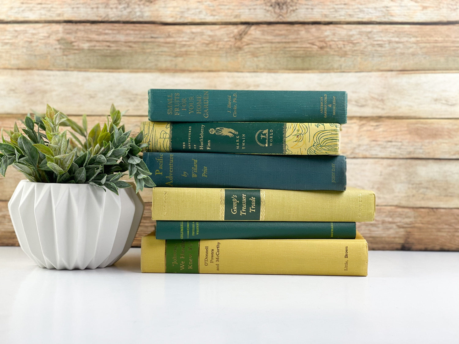 Yellow and Green Decorative Book Set