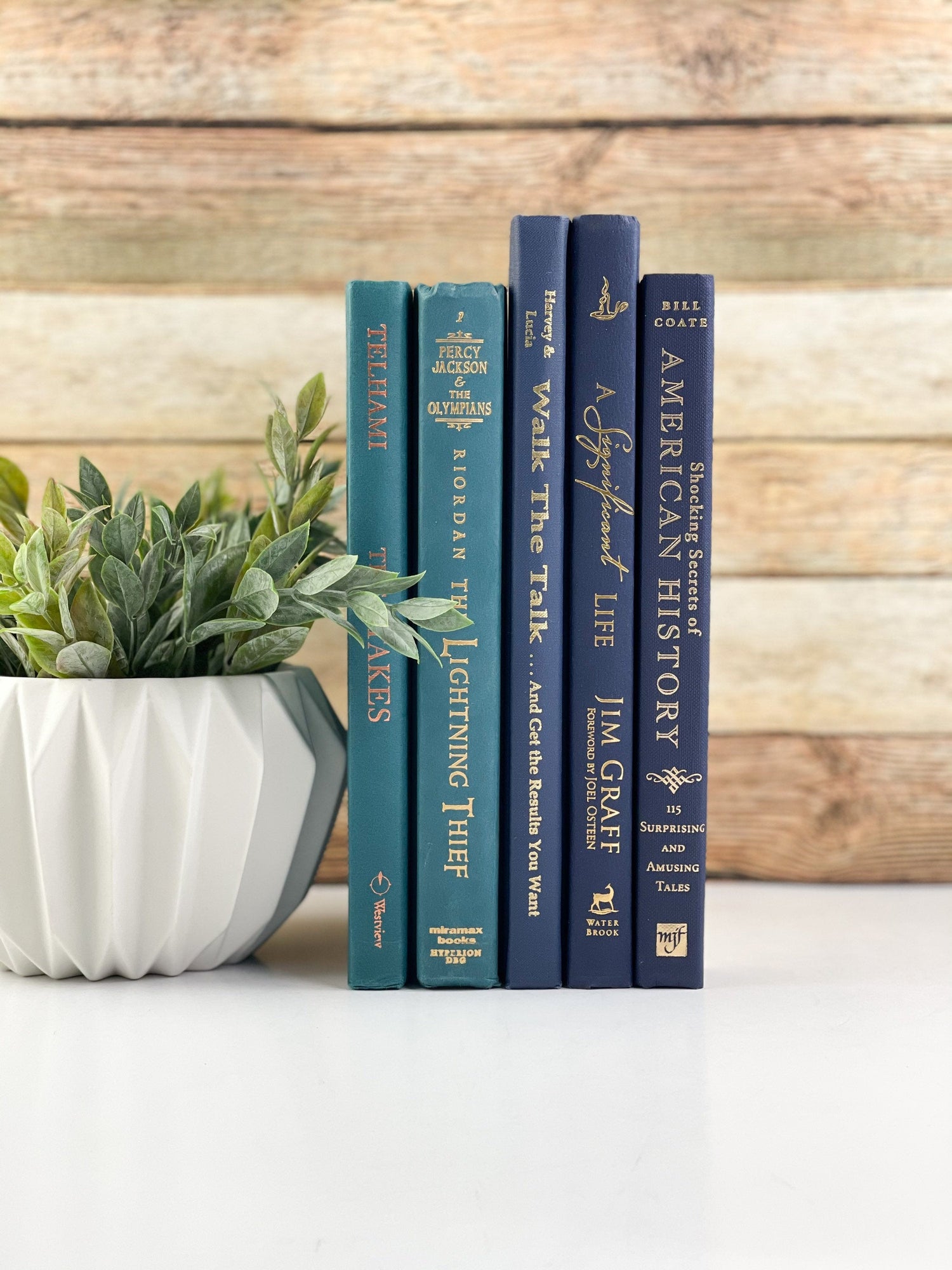 Blue and Green Books for Decor