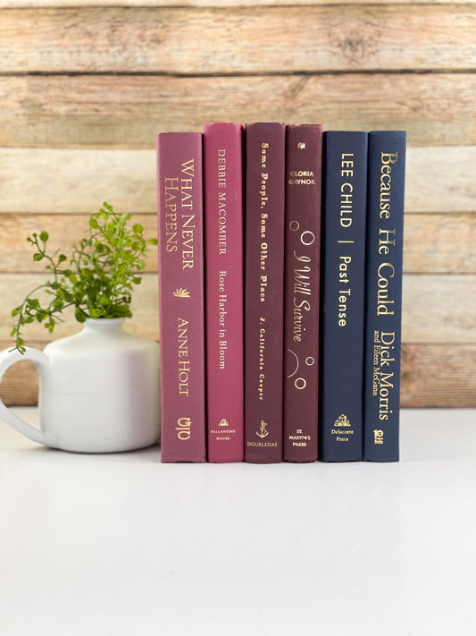 Red and Blue Bookshelf Decor