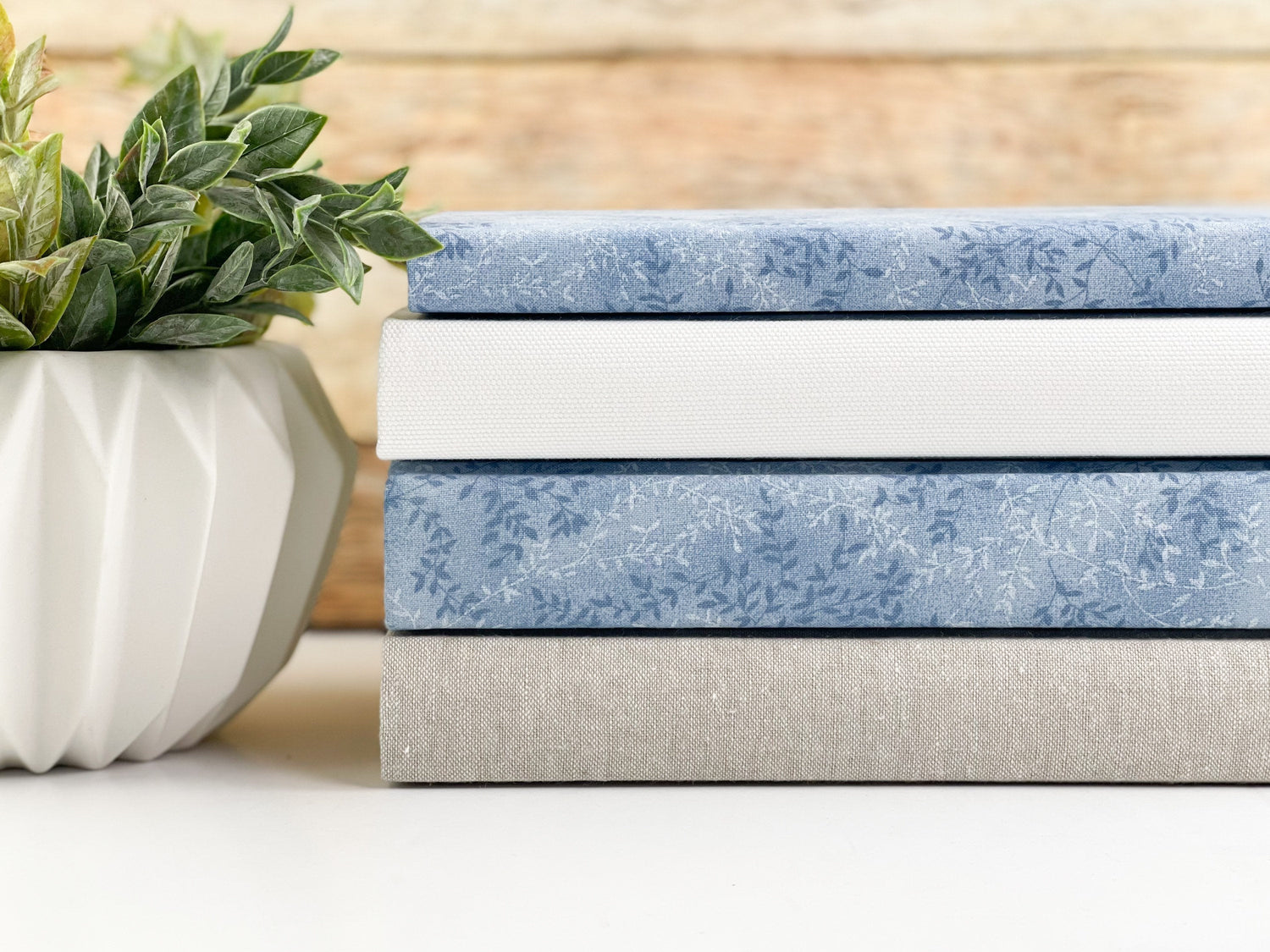 Blue and Cream Decorative Books / Shelf Decor