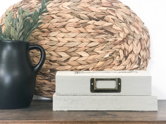 Gray Home Decor / Vintage Decorative Books