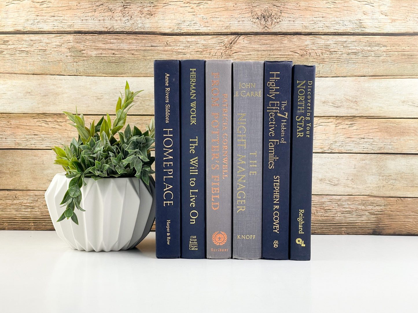 Navy Blue and Gray Books for Decoration