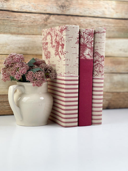 Red Fabric Covered Books