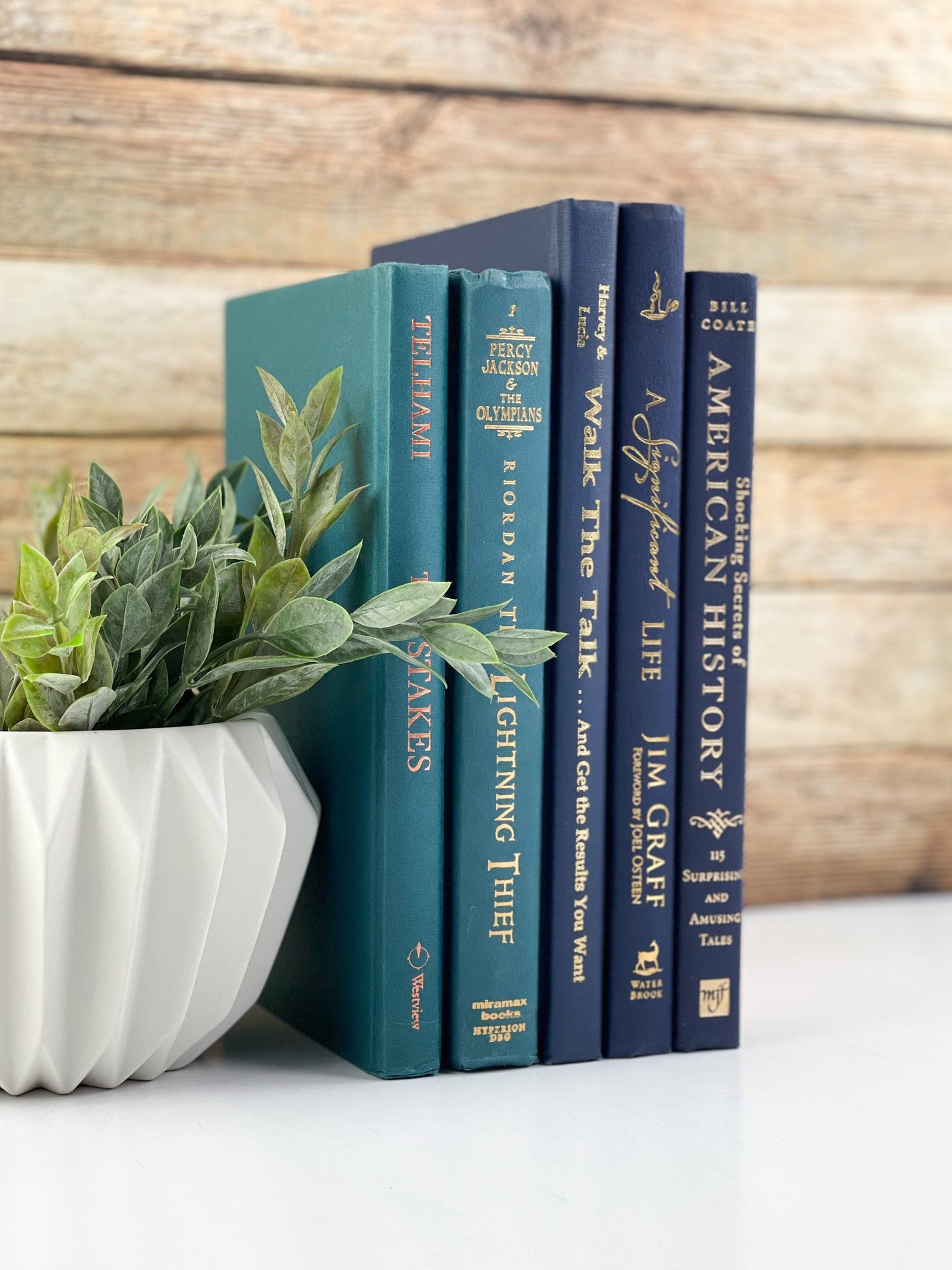 Blue and Green Books for Decor