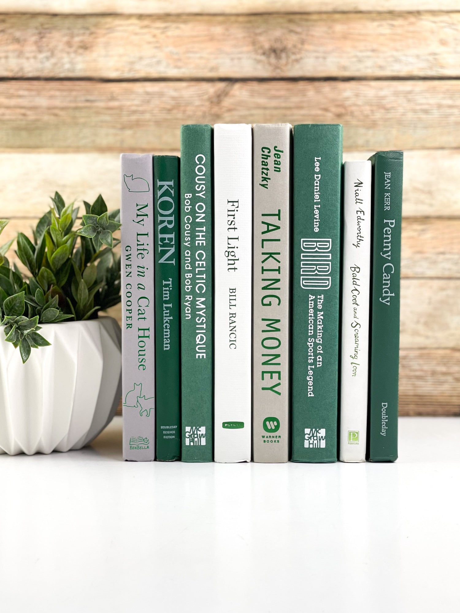 Green and White Staging Books