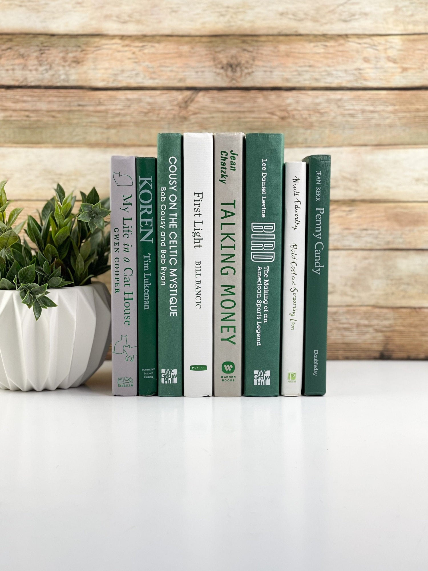 Green and White Staging Books