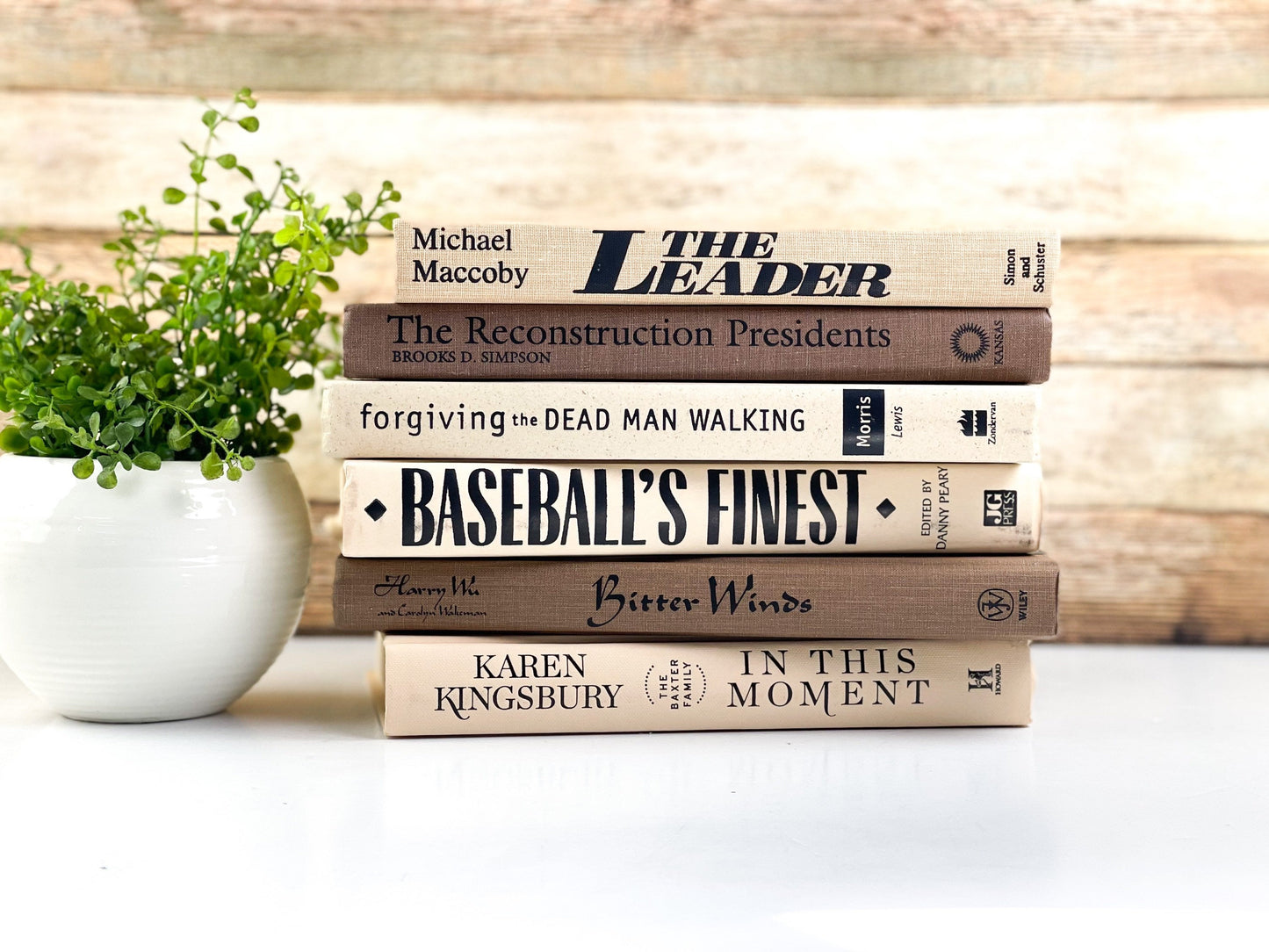 Brown and Cream Set of Books