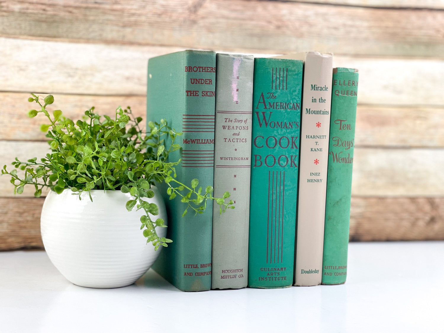 Green and Red Books for Shelf Decor