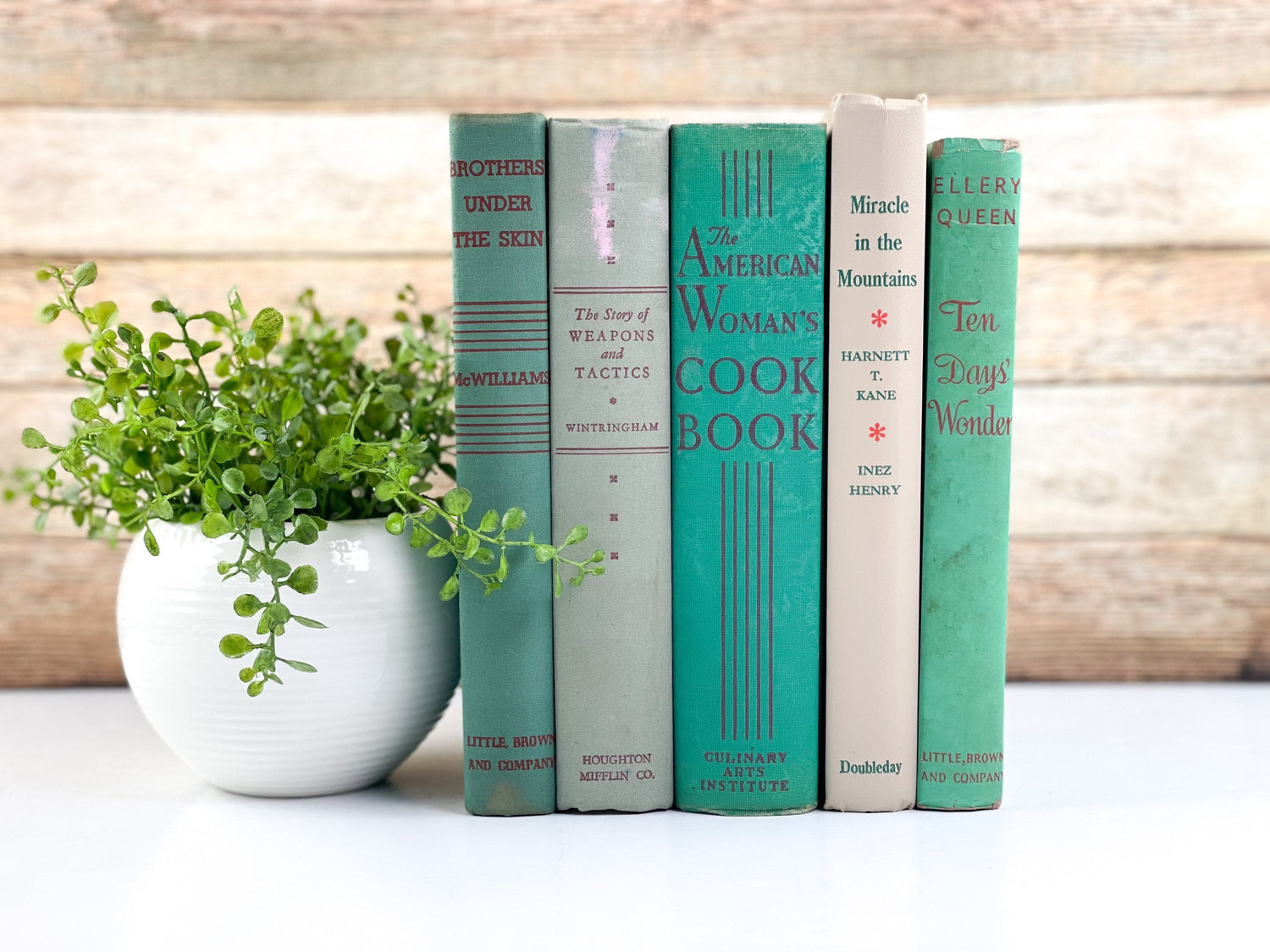 Green and Red Books for Shelf Decor