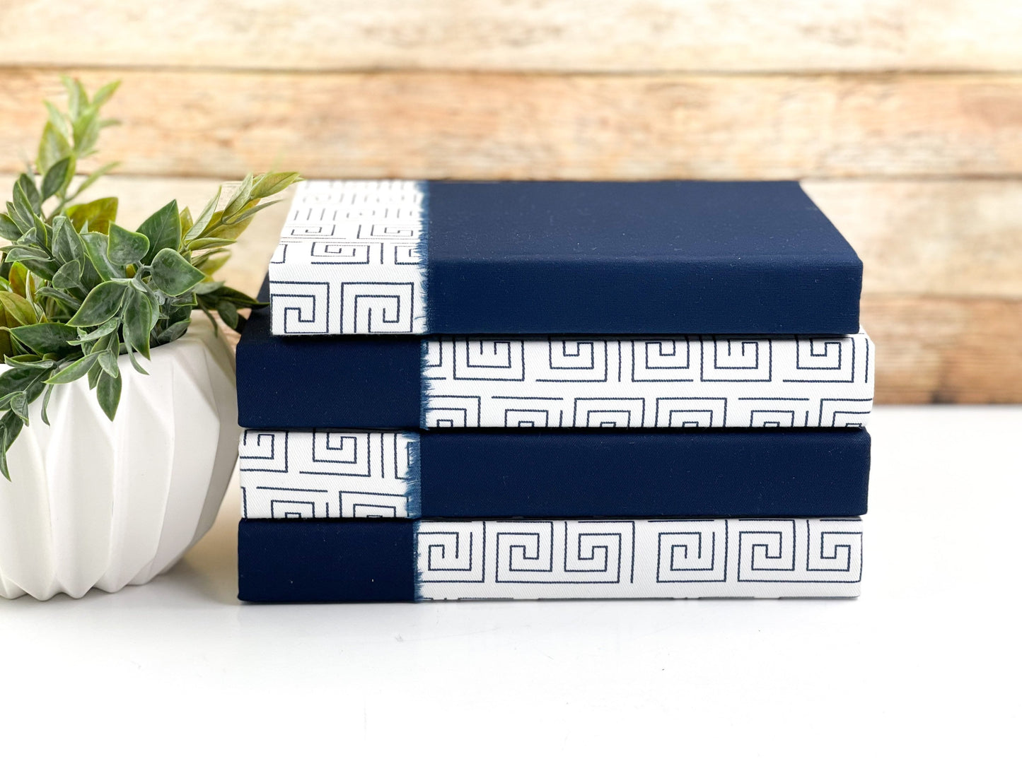 Navy Blue Fabric Covered Books