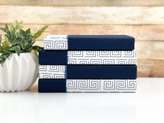 Navy Blue Fabric Covered Books