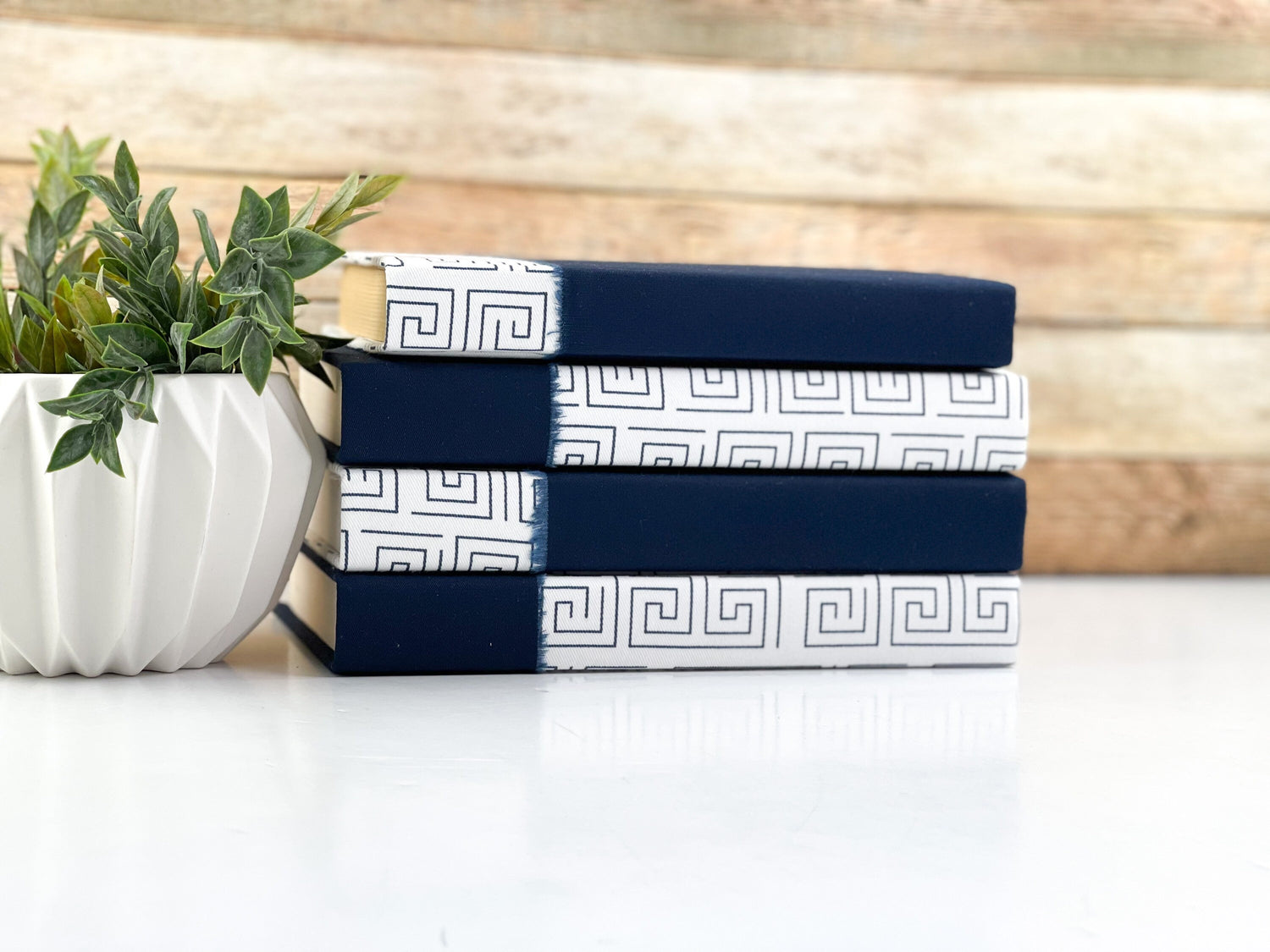 Navy Blue Fabric Covered Books