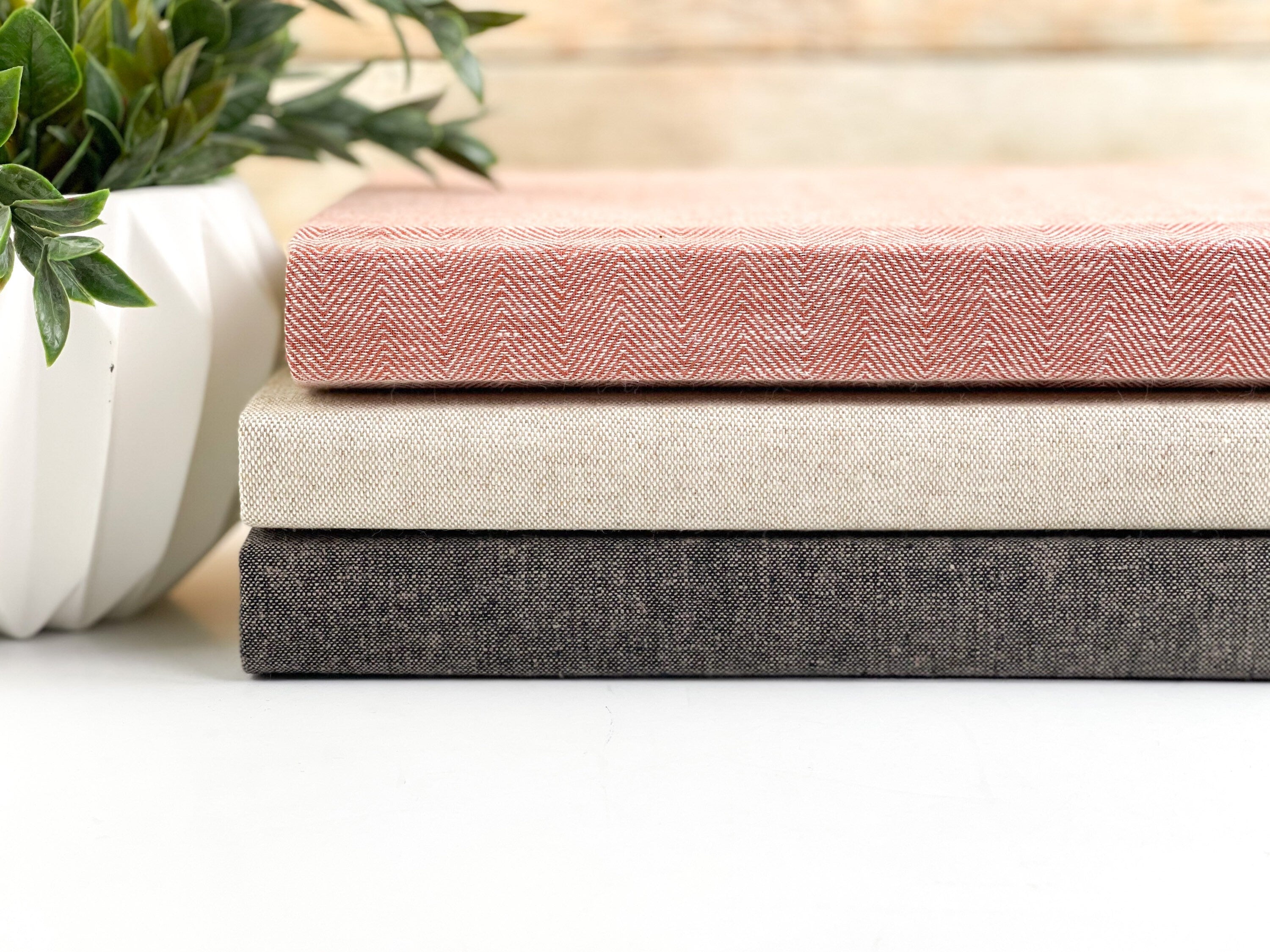 Linen Covered Books for Bookshelf Decor – Elements
