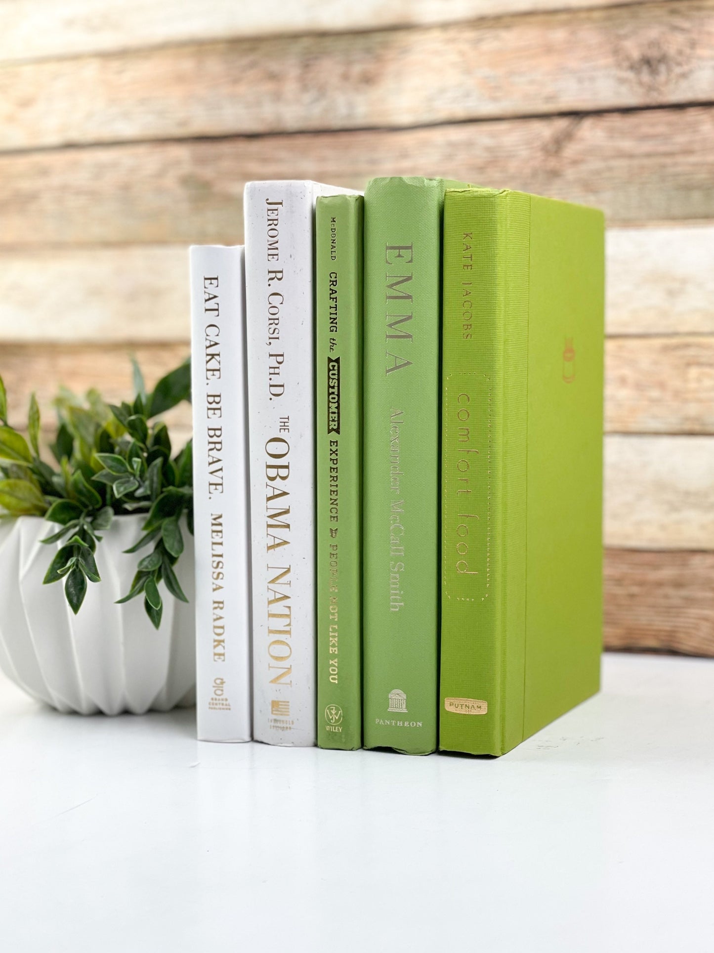 Green and White Books by the Foot
