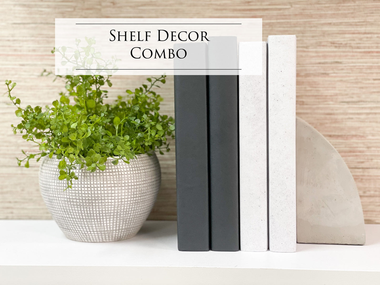 Decorative Books and Shelf Decor Combo Set