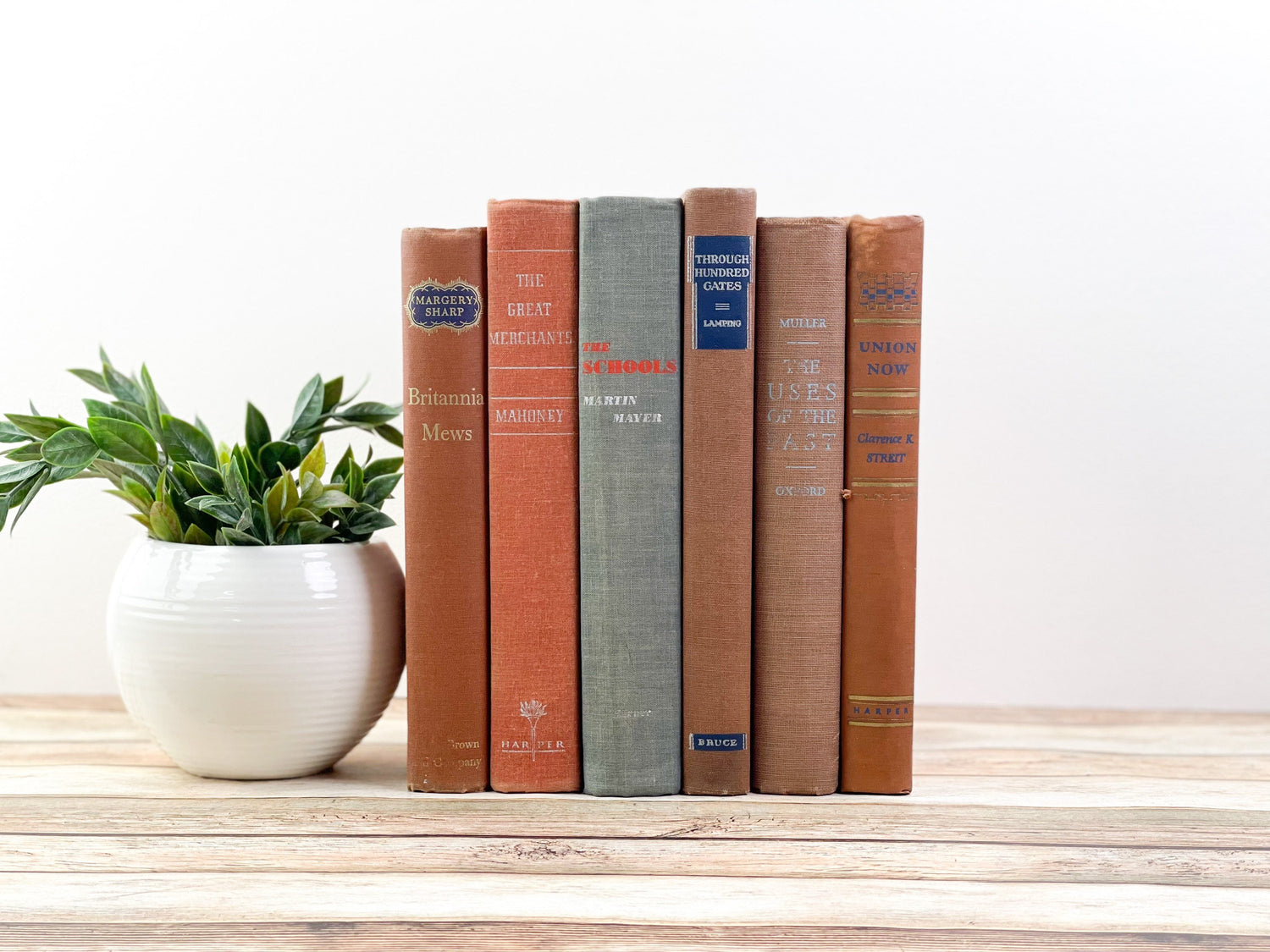 Orange and Blue Bookshelf Decor