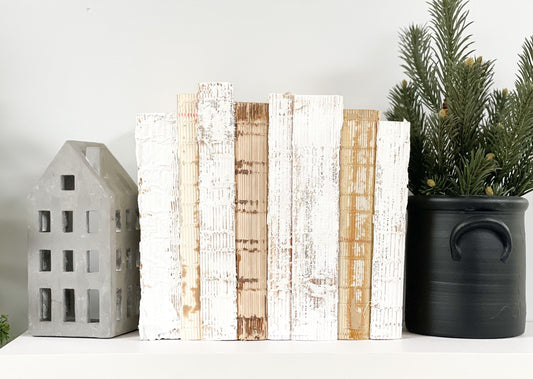 Distressed White Books for Home Decor
