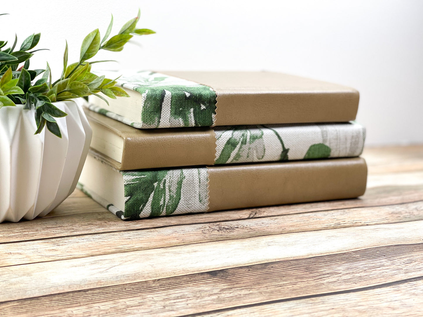 Green and Brown Books for Shelf Decor