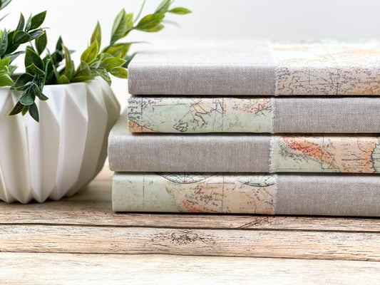 Map Decorative Books for Bookshelf Decor