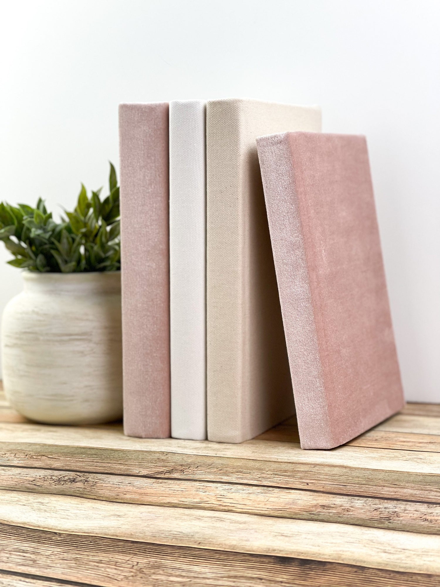 Pink Velvet Decorative Books for Home Decor