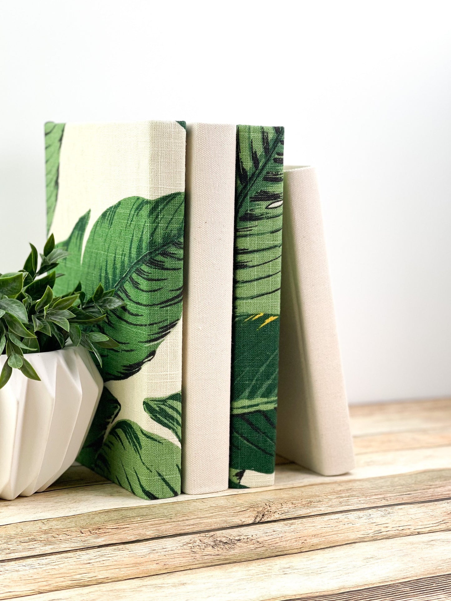 Linen Covered Decorative Books for Home Decor