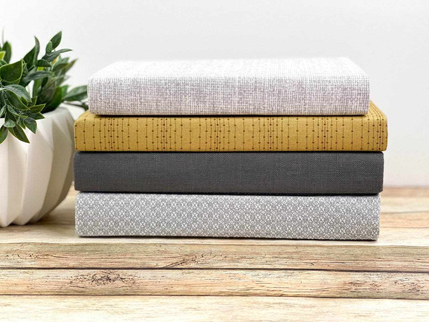Linen Covered Books for Shelf Decor, Home Decor for Living Room, Yellow Home Decor