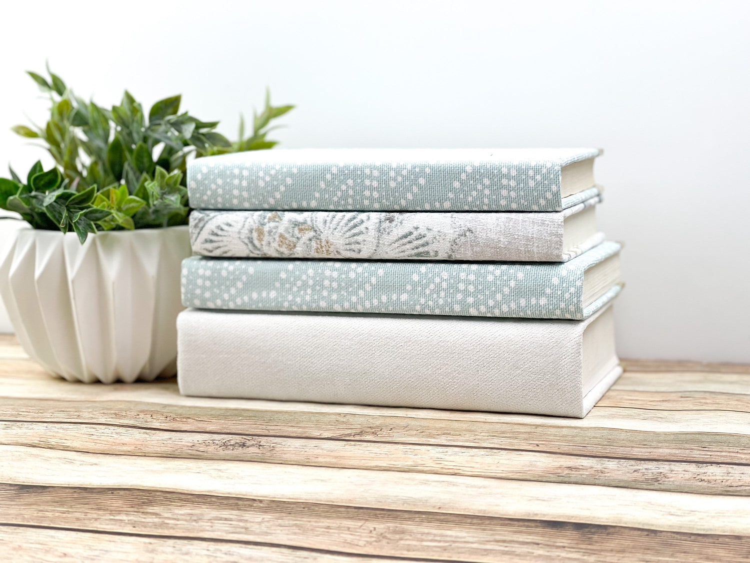 Linen Covered Books for Home Decorative