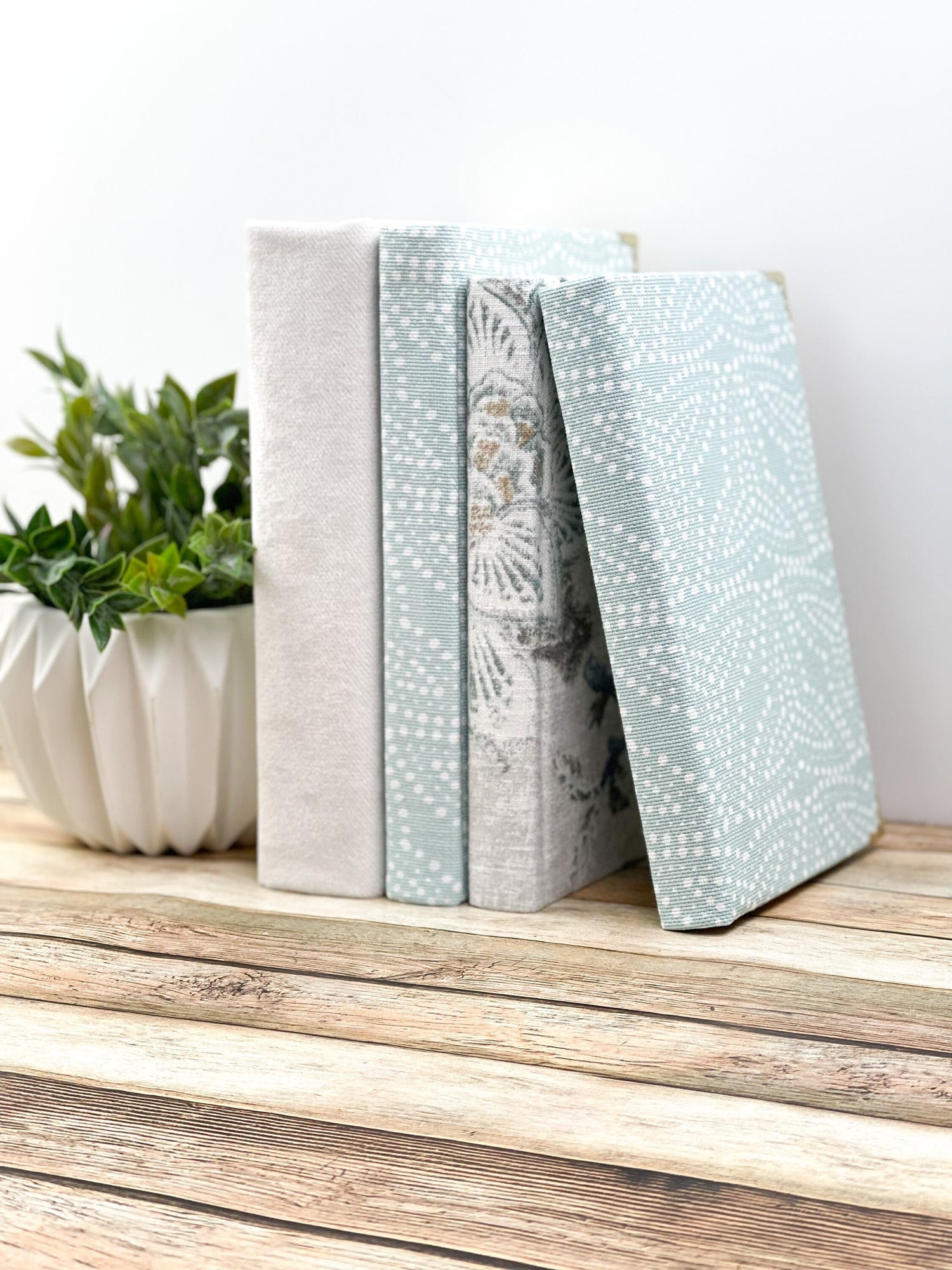 Linen Covered Books for Home Decorative