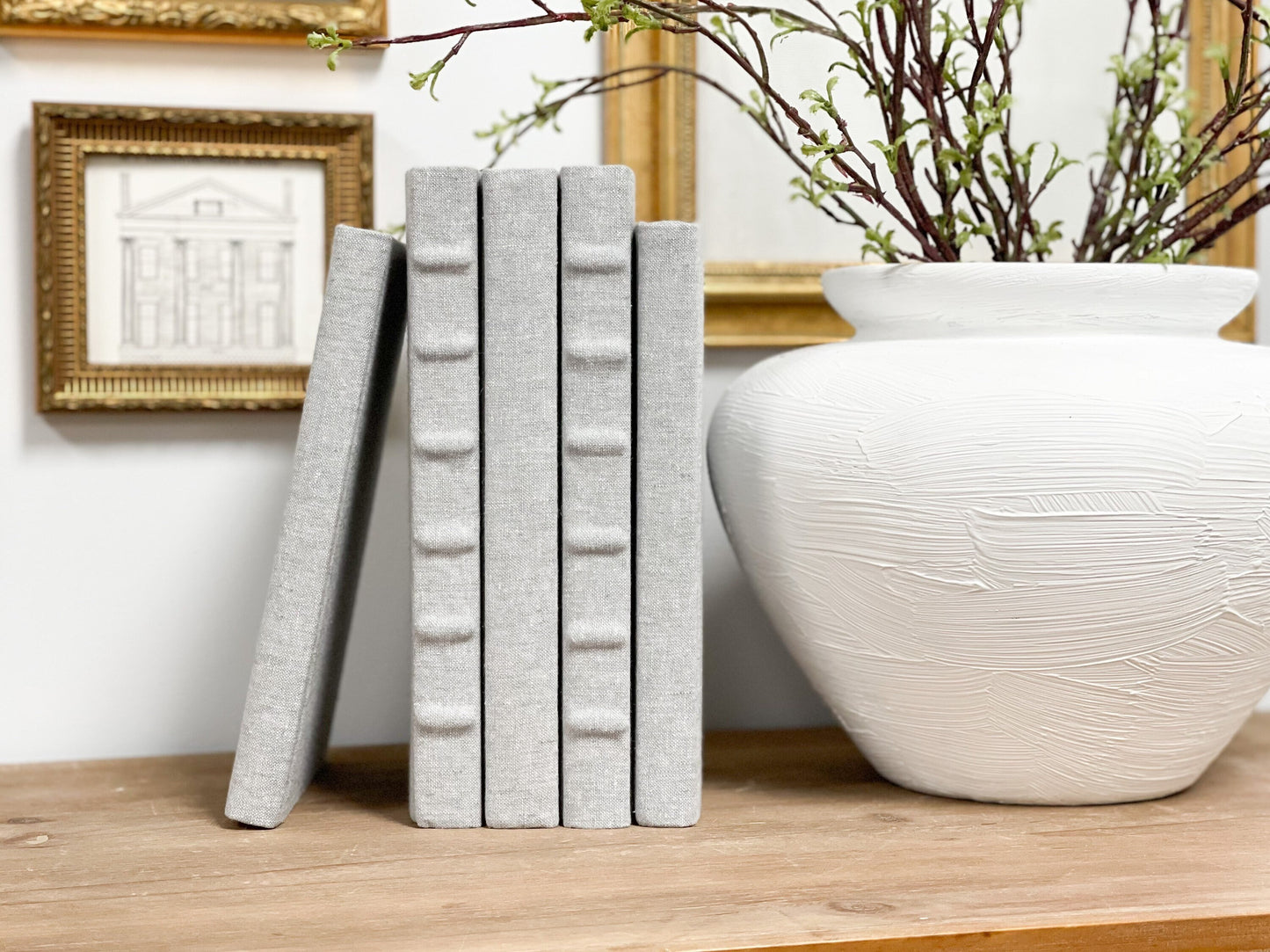 Gray Book Set, Decorative Books for Shelf Decor, Designer Books for Decorating, Book Set