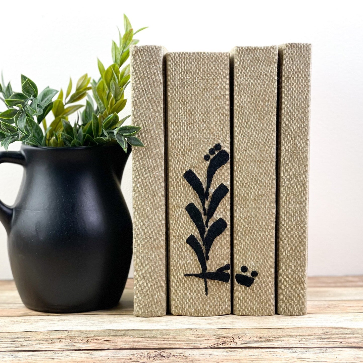 Embroidered Decorative Book Set for Shelf Decor