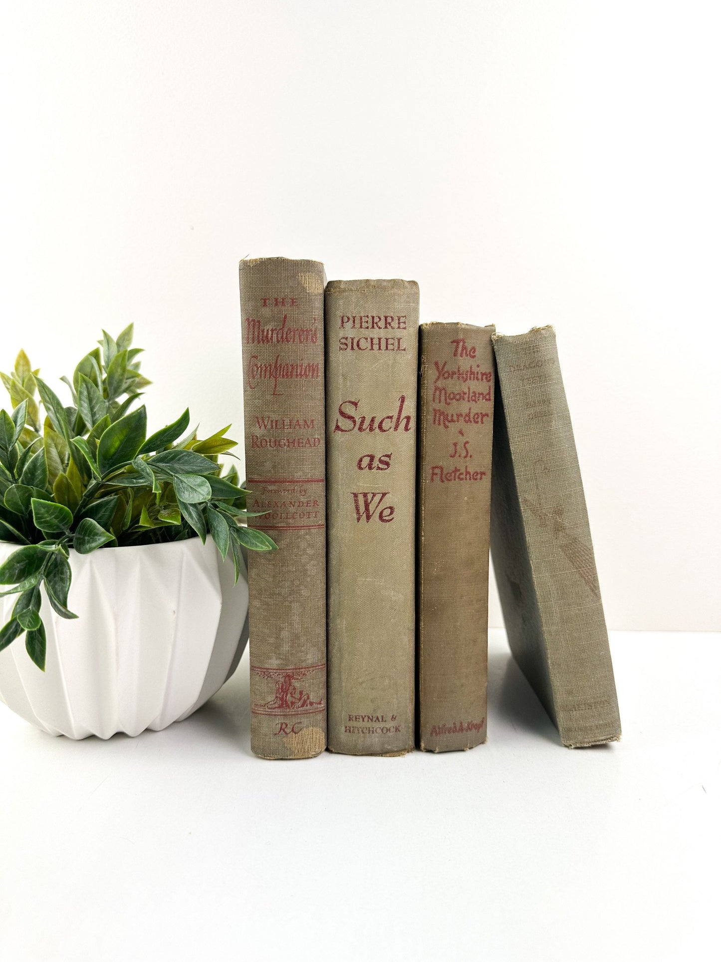 Book Decor, Vintage Books for Table Decor, Book Stack, Books by Color