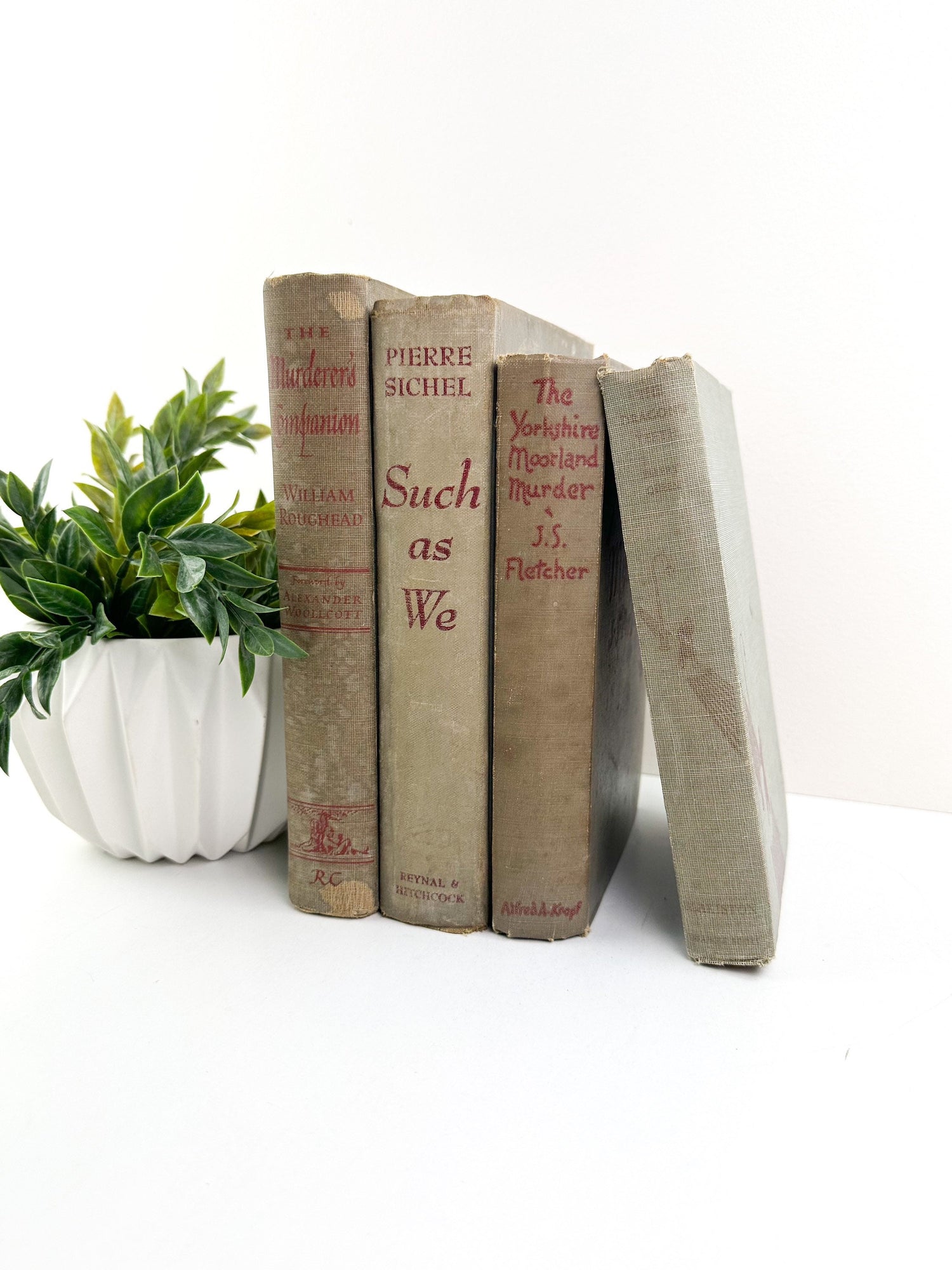 Book Decor, Vintage Books for Table Decor, Book Stack, Books by Color