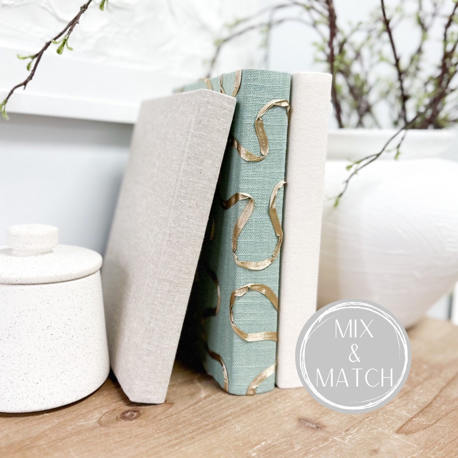 Fabric Covered Books for Shelf Decor