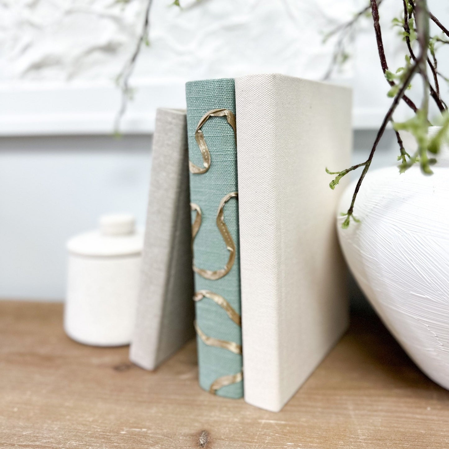 Fabric Covered Books for Shelf Decor