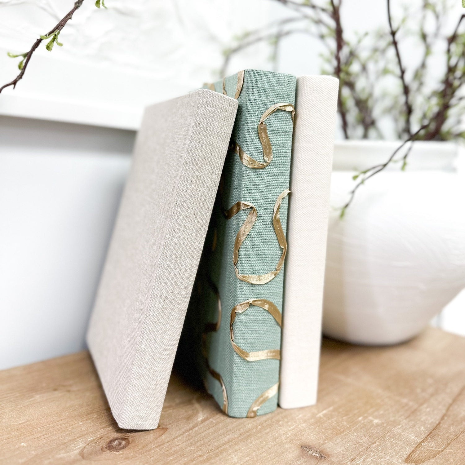 Fabric Covered Books for Shelf Decor